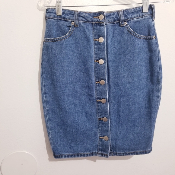 high rise midi denim skirt - Picture 5 of 10